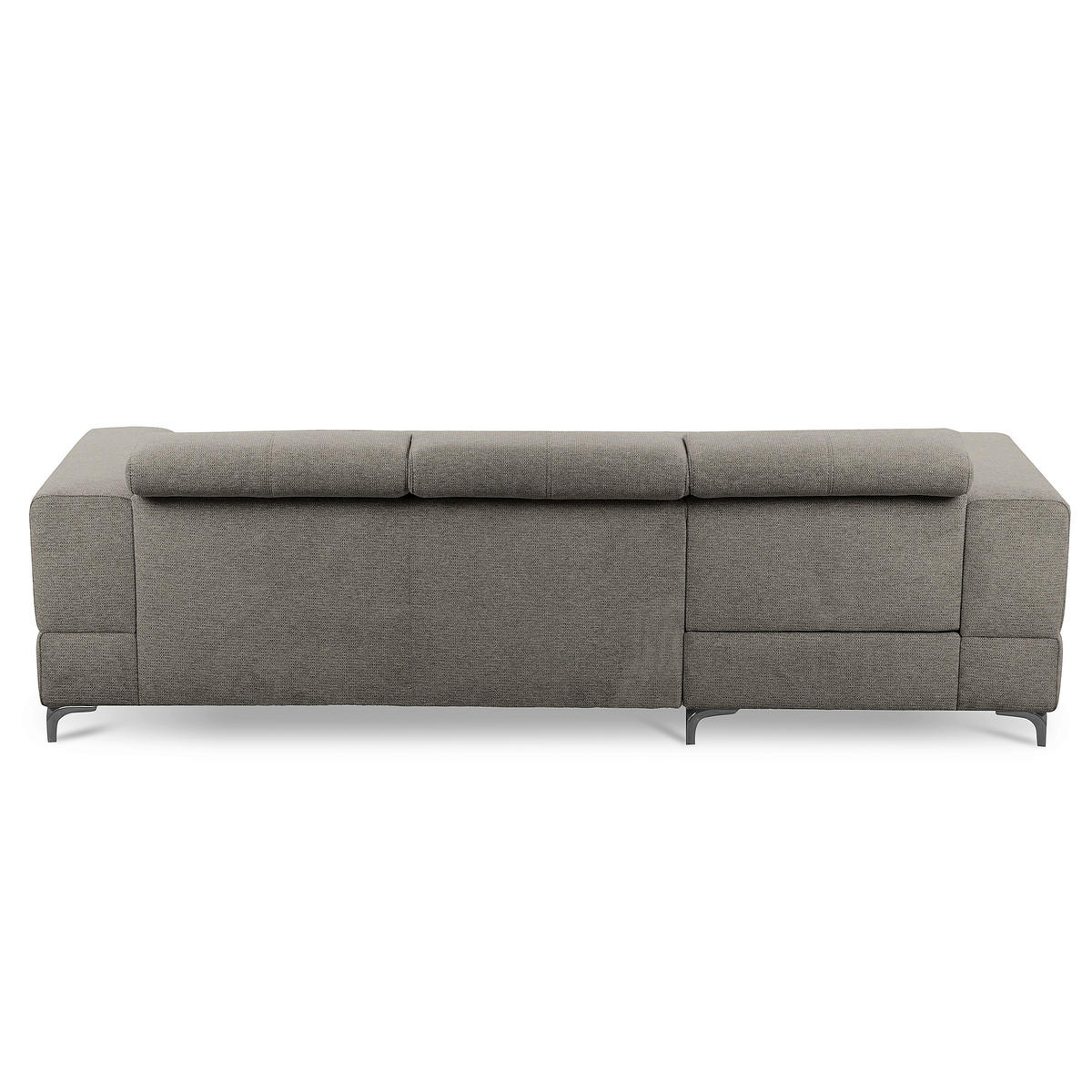 ECKSOFA TORINO Graphitfarben Chenille Bettkasten, Kopfteilverstellung  - Schwarzchrom/Graphitfarben, Design, Textil/Metall (173/247cm) - Livetastic