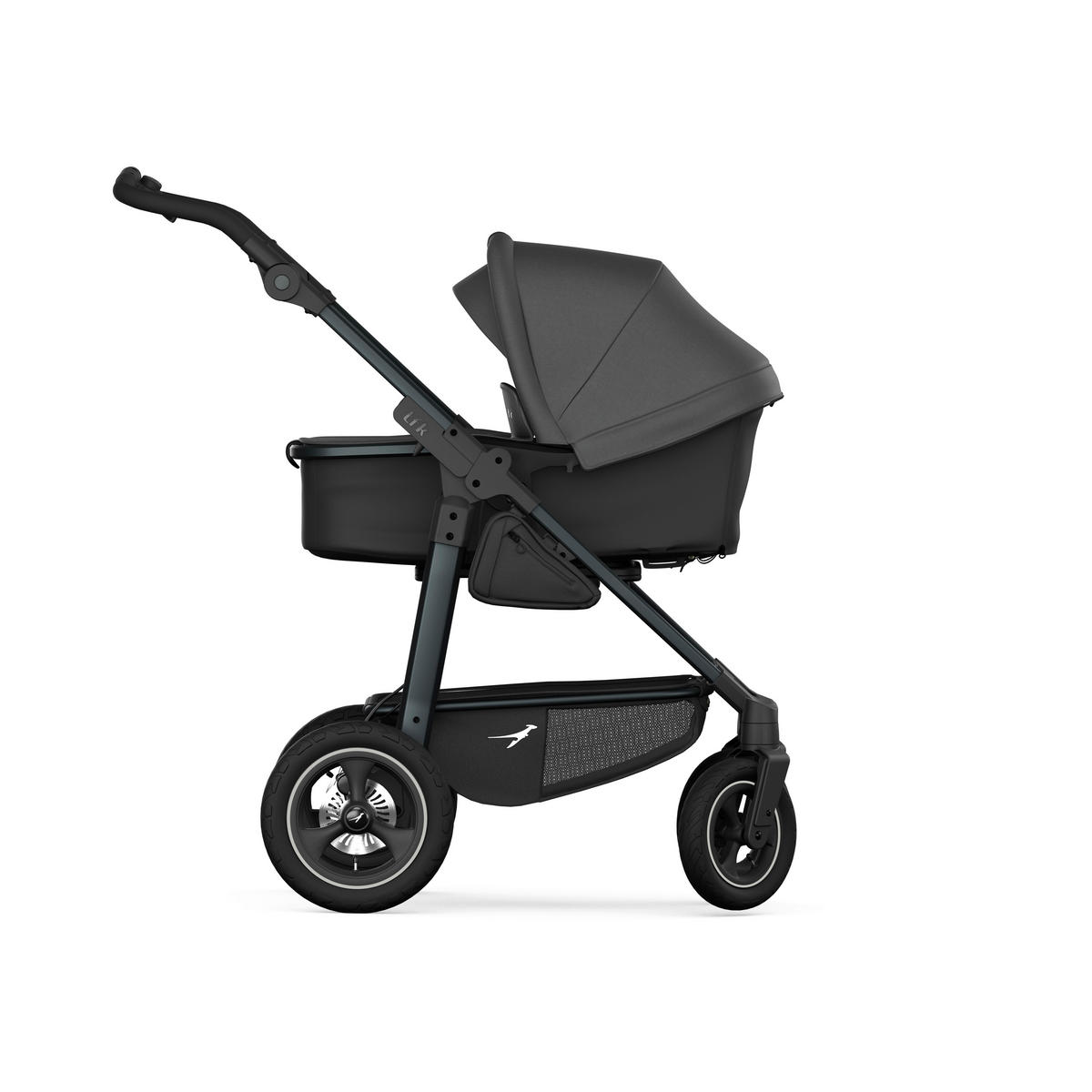 KOMBIKINDERWAGEN mono4 2-in-1 Kombikinderwagen  - Dunkelgrau/Schwarz, Basics, Textil/Metall (57/111/108cm) - TFK