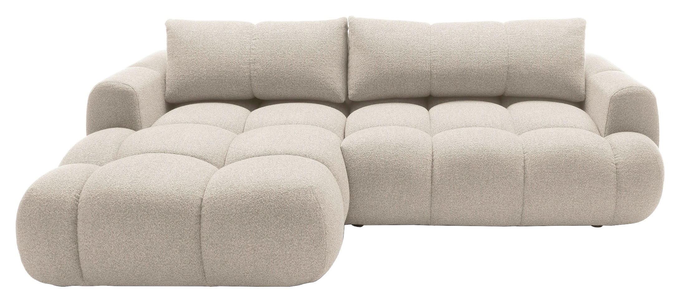 ECKSOFA Creme Struktur  - Creme/Schwarz, KONVENTIONELL, Kunststoff/Textil (172/272cm) - Carryhome