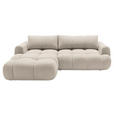 ECKSOFA Creme Struktur  - Creme/Schwarz, KONVENTIONELL, Kunststoff/Textil (172/272cm) - Carryhome