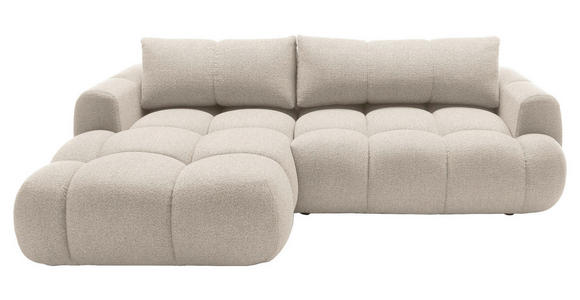 ECKSOFA Creme Struktur  - Creme/Schwarz, KONVENTIONELL, Kunststoff/Textil (172/272cm) - Carryhome