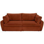 SCHLAFSOFA  in Cord, Plüsch Terracotta  - Terracotta/Schwarz, MODERN, Kunststoff/Textil (240/90/120cm) - Carryhome