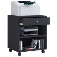 ROLLCONTAINER Schwarz  - Silberfarben/Schwarz, Basics, Holzwerkstoff/Kunststoff (45/54/38cm) - MID.YOU