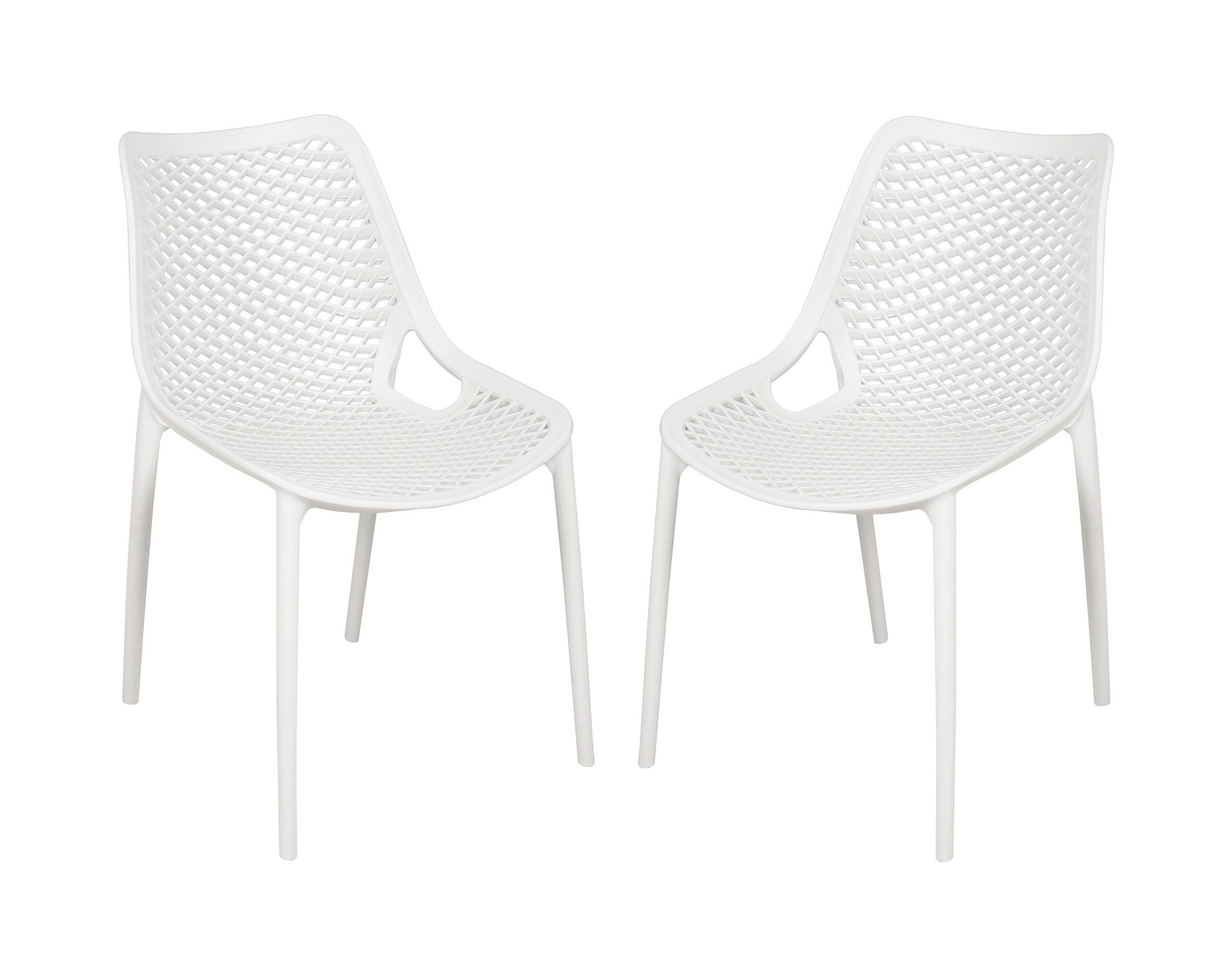GARTENSTUHL-SET Weiß  - Weiß, MODERN, Kunststoff (50/83/60cm) - Gardenson