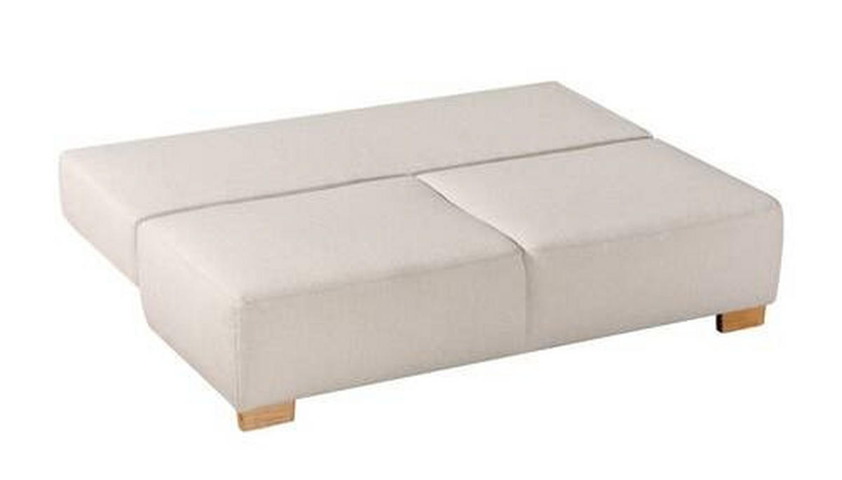BOXSPRING SOFA bela  - bela/prirodna boja, Dizajnerski, tekstil/drvo (205/93/108cm) - Novel