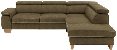 ECKSOFA in Mikrofaser  273/226 cm  - Eichefarben/Beige, Natur, Holz/Textil (273/226cm) - Beldomo System