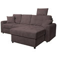 ECKSOFA Braun Chenille  - Schwarz/Braun, KONVENTIONELL, Kunststoff/Textil (232/153cm) - Carryhome