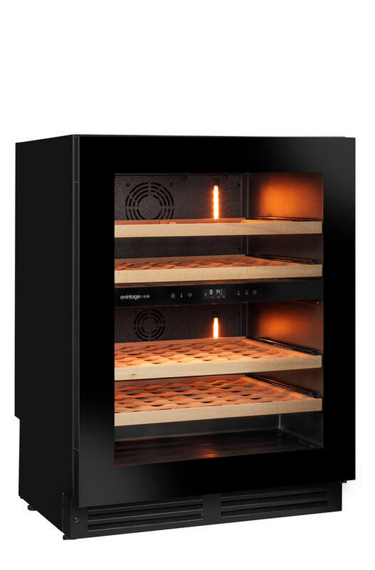 WEINKÜHLSCHRANK AVU50PLATINUM  - Schwarz, Basics, Glas/Holz (59,5/81,7/57,0cm)