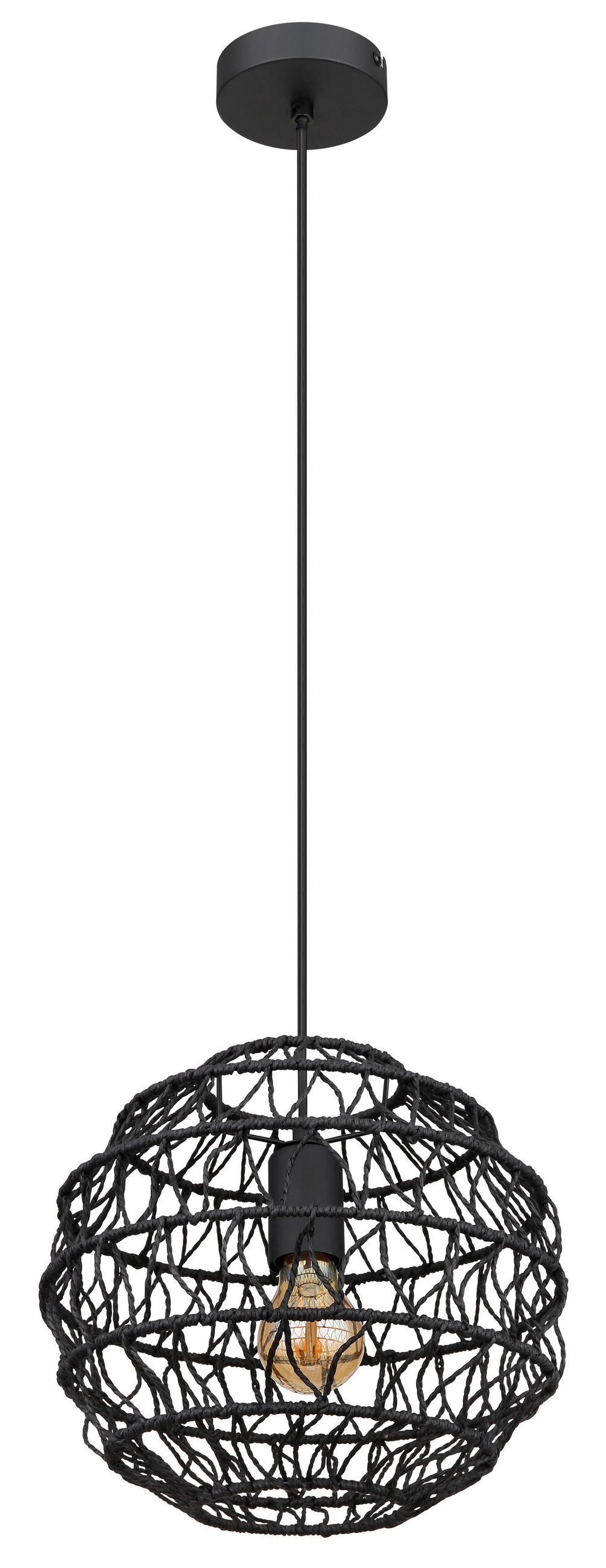 HÄNGELEUCHTE 29/120 cm    - Schwarz, Basics, Papier/Kunststoff (29/120cm) - Globo