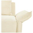 BIGSOFA in Cord Elfenbein - Elfenbein/Schwarz, Design, Textil/Metall (226/91/103cm) - Carryhome