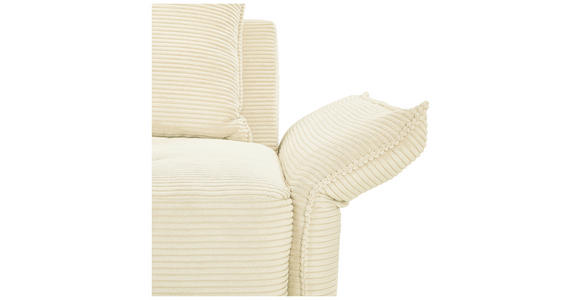 BIGSOFA in Cord Elfenbein - Elfenbein/Schwarz, Design, Textil/Metall (226/91/103cm) - Carryhome