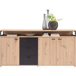 SIDEBOARD  in 177,3/87,8/38 cm  - Eichefarben/Schwarz, KONVENTIONELL, Holzwerkstoff/Kunststoff (177,3/87,8/38cm) - Xora