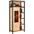 VITRINE  in Anthrazit, Eichefarben - Eichefarben/Anthrazit, Design, Glas/Holzwerkstoff (76/172/40cm) - Carryhome