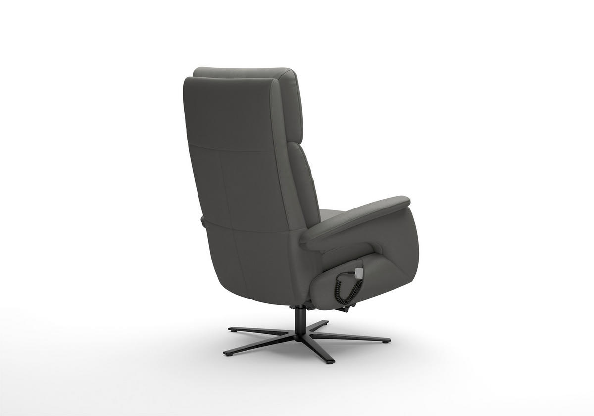 RELAXSESSEL TV TRIPLE SEVEN XTRA LARGE L3 Echtleder Kopfteilverstellung, Fußteilverstellung, Rücken echt    - Anthrazit/Schwarz, Basics, Leder/Metall (86/115/86cm) - Sit & More