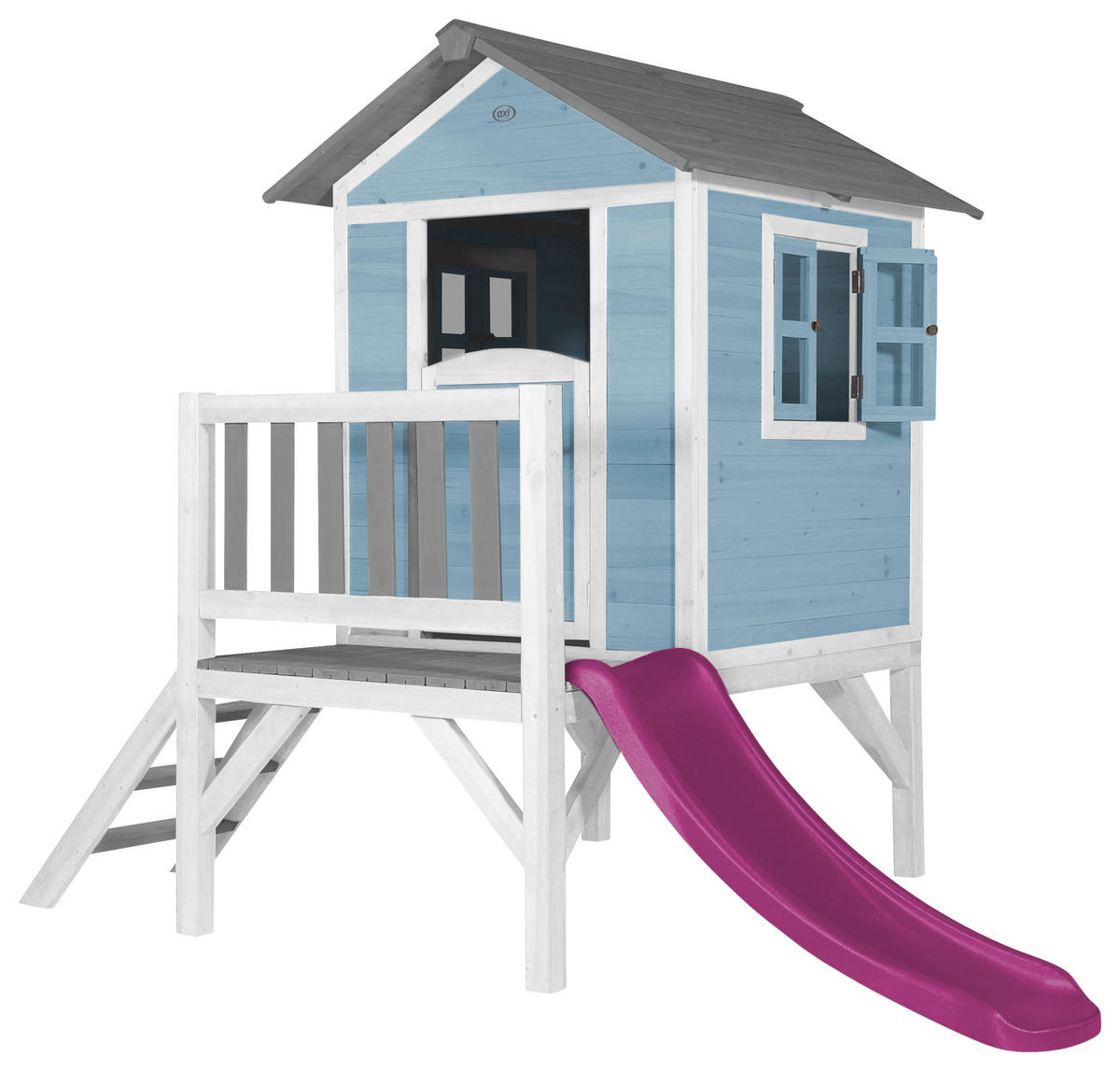 SPIELHAUS 240/189/167 cm  - Blau/Lila, KONVENTIONELL, Holz/Kunststoff (240/189/167cm) - Ambia Garden