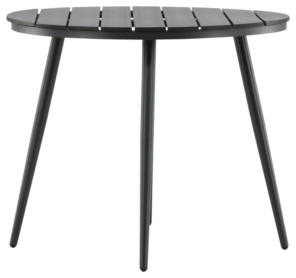 GARTENTISCH Metall, Kunststoff rund  - Schwarz, KONVENTIONELL, Kunststoff/Metall (90/74cm) - Gardenson