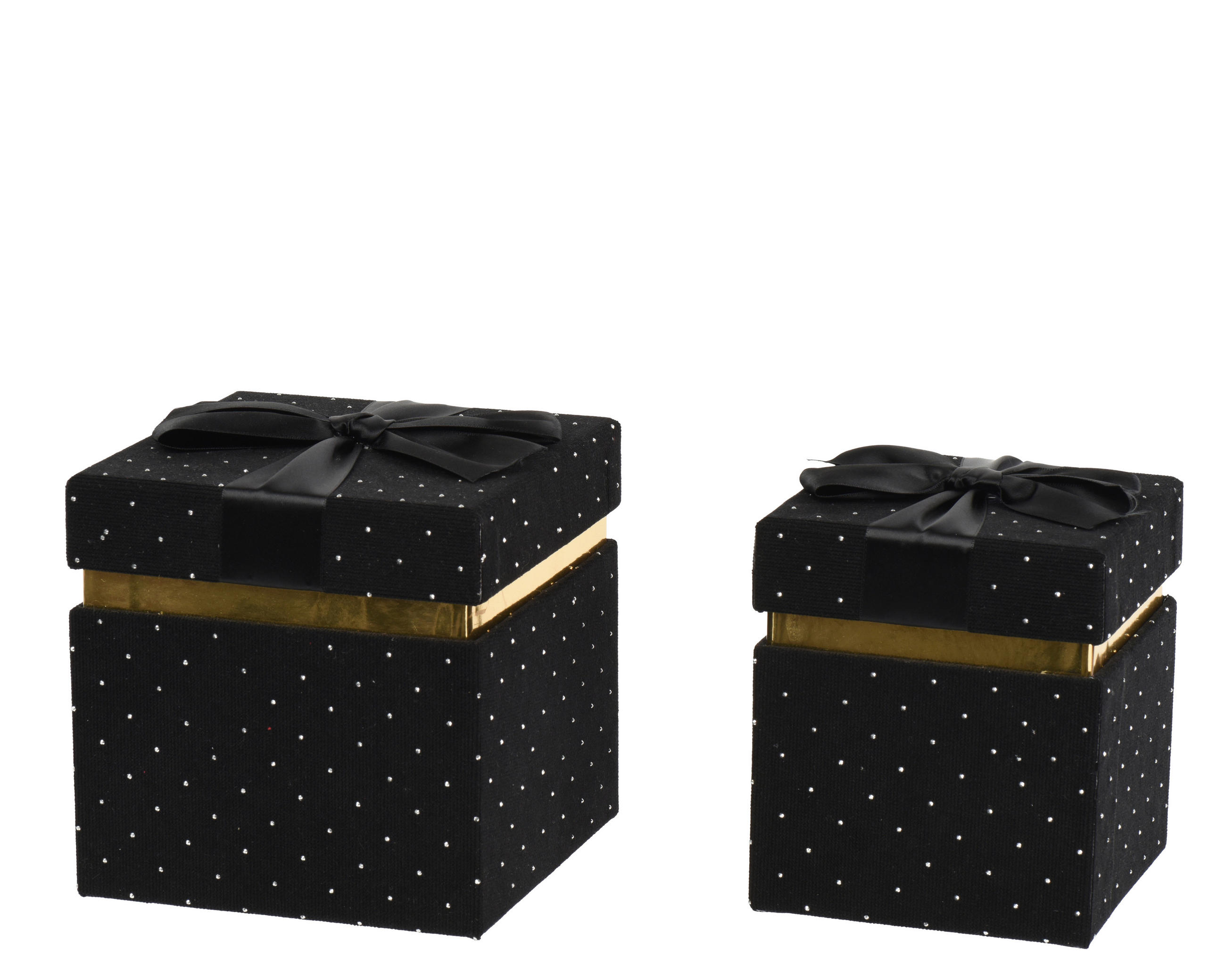 AUFBEWAHRUNGSBOXEN-SET    15.5/15.5/15.5 cm  - Schwarz, Basics, Naturmaterialien (15.5/15.5/15.5cm)