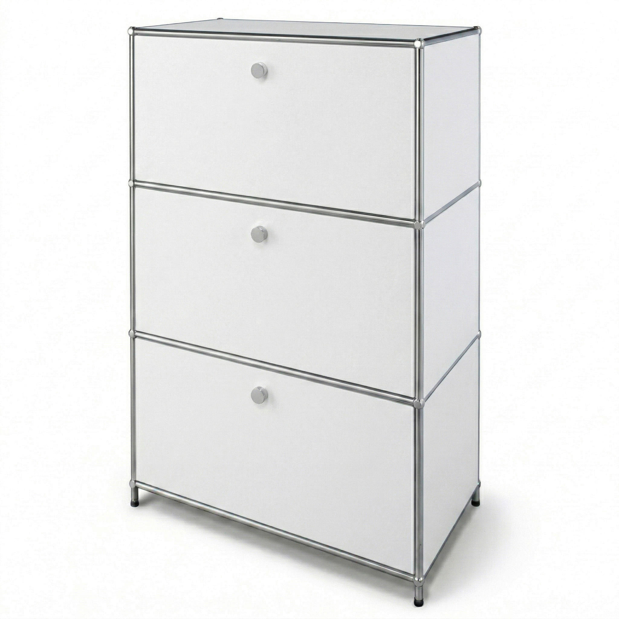 STANDREGAL Weiß  - Weiß, Basics, Metall (75/120/40cm) - Floordirekt