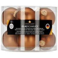 JULGRANSKULOR SET 7 cm 10 delar  - ljusbrun, Klassisk, glas (7cm)