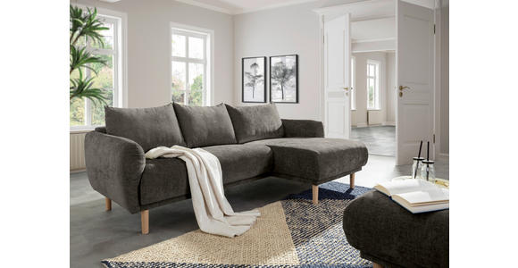 HOCKER Flachgewebe Dunkelgrau  - Dunkelgrau, KONVENTIONELL, Holz/Textil (88/49/62cm) - Carryhome