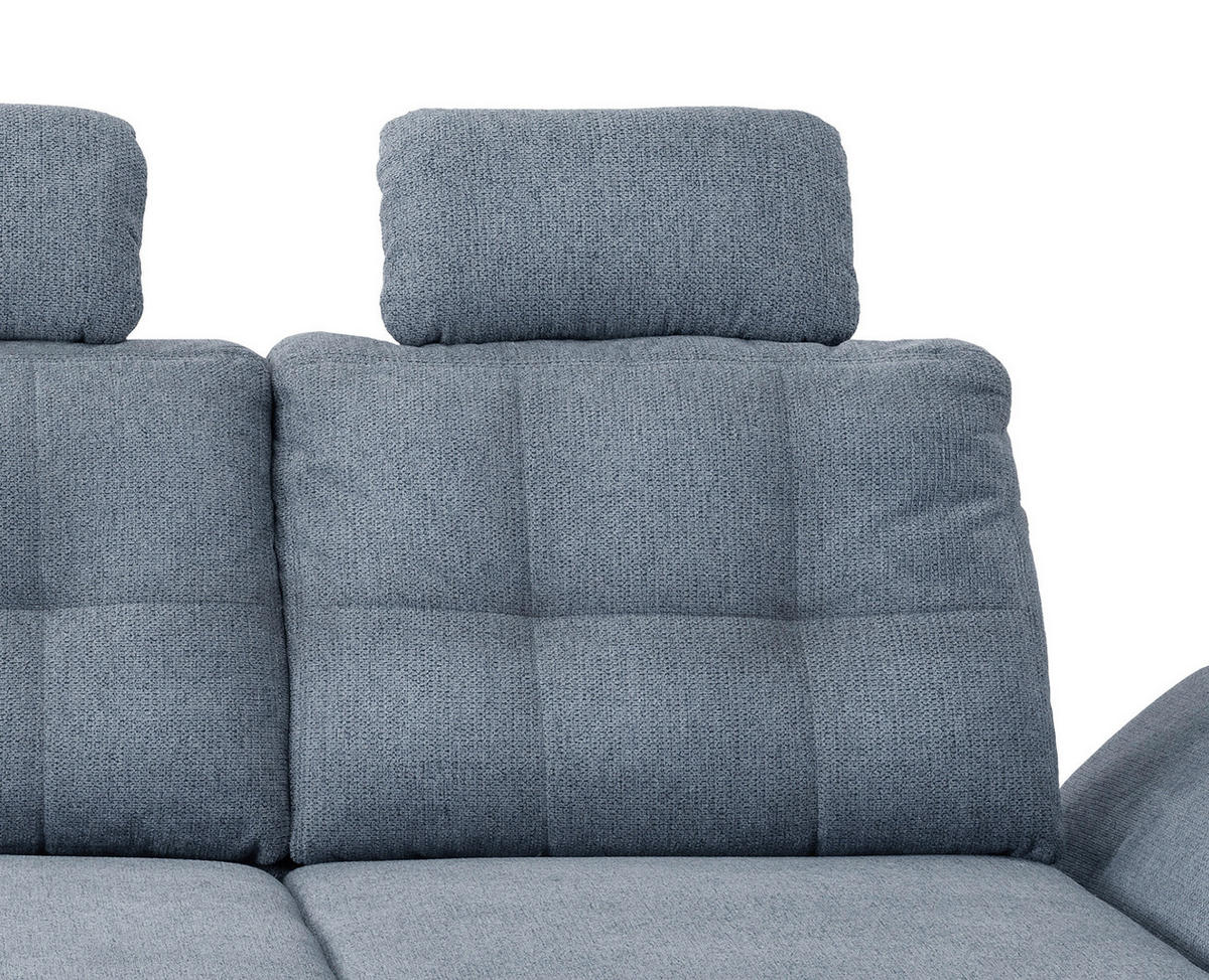 ECKSOFA Hellblau Chenille  - Blau/Schwarz, MODERN, Holz/Textil (176/250-280cm) - Livetastic