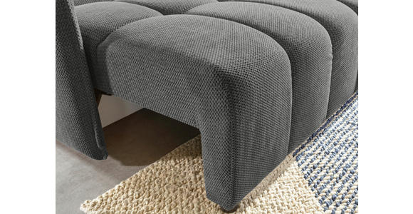 SCHLAFSOFA Plüsch Grau  inkl. Zierkissen, Rückenkissen, Bettkasten, Schlaffunktion, Rücken echt, Liegefläche im Originalstoff  - Schwarz/Grau, KONVENTIONELL, Kunststoff/Textil (200/73/105cm) - Carryhome