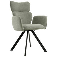 ARMLEHNSTUHL  in Eisen Leinenoptik  - Schwarz/Grün, Design, Holz/Textil (64,5/93/61cm) - Hom`in