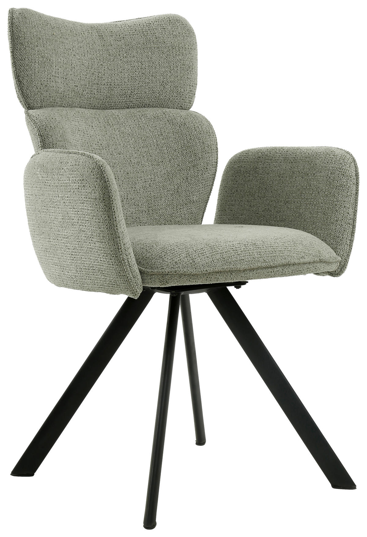 ARMLEHNSTUHL  in Eisen Leinenoptik  - Schwarz/Grün, Design, Holz/Textil (64,5/93/61cm) - Hom`in