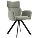 ARMLEHNSTUHL  inklusive Armlehnen Leinenoptik  - Schwarz/Grün, Design, Holz/Textil (64,5/93/61cm) - Hom`in