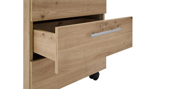 ROLLCONTAINER 40/56/39 cm  - Silberfarben/Eiche Artisan, MODERN, Holzwerkstoff/Kunststoff (40/56/39cm) - Carryhome