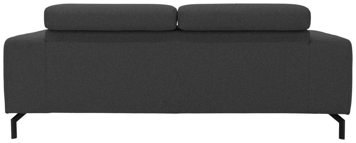 2-SITZER-SOFA Webstoff Grau  - Schwarz/Grau, Design, Textil/Metall (208/79/104cm) - MID.YOU