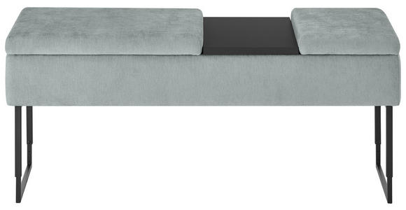BETTBANK Flachgewebe Fichte, Kiefer Hellblau  - Schwarz/Hellblau, Design, Holz/Textil (124/45,5-61,5/49cm) - Dieter Knoll