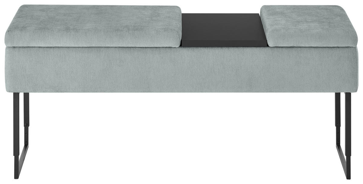 BETTBANK Flachgewebe Fichte, Kiefer Hellblau  - Schwarz/Hellblau, Design, Holz/Textil (124/45,5-61,5/49cm) - Dieter Knoll