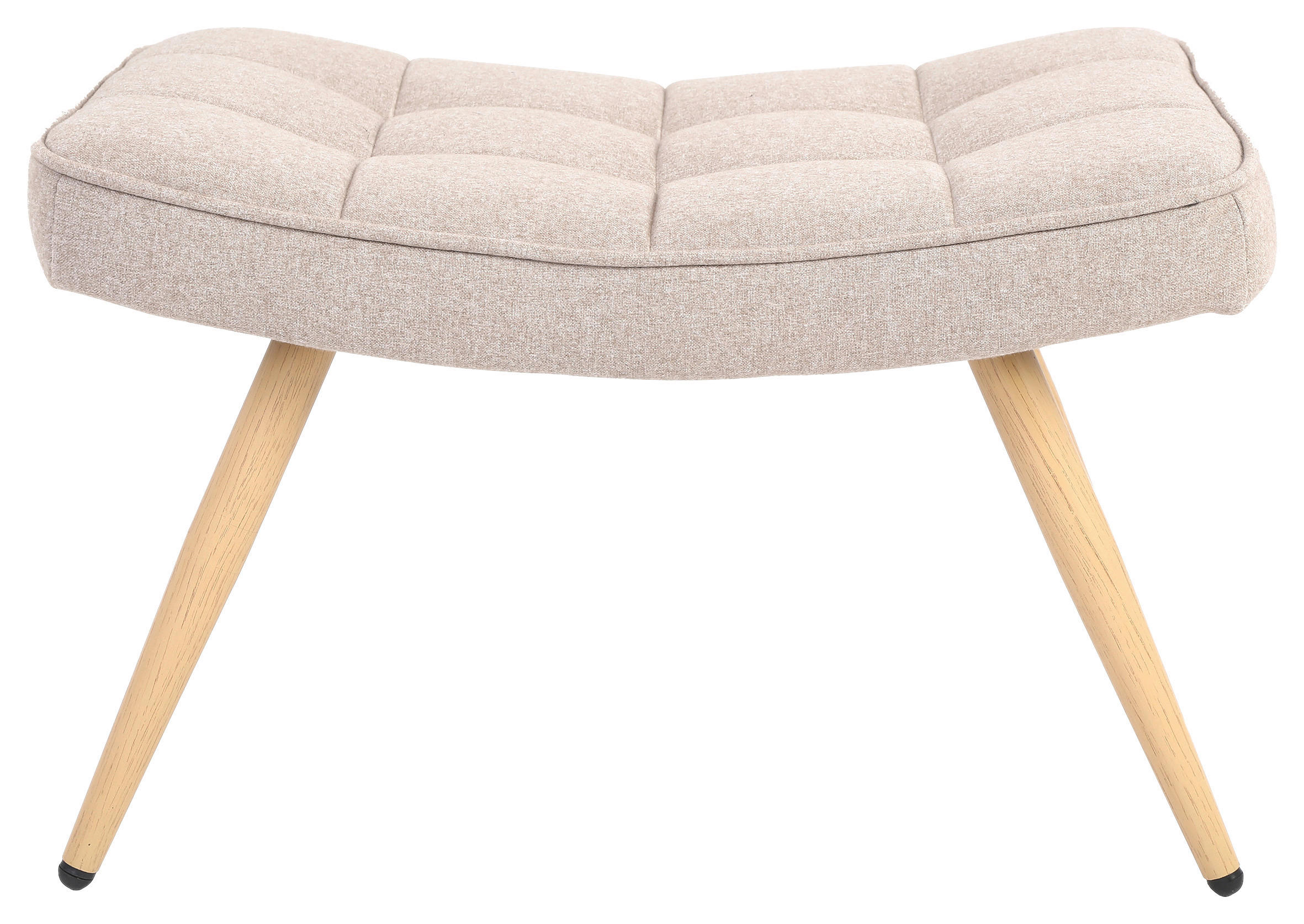 Hocker Uta Webstoff/Metall Beige Sitz Gepolstert H: 39 cm