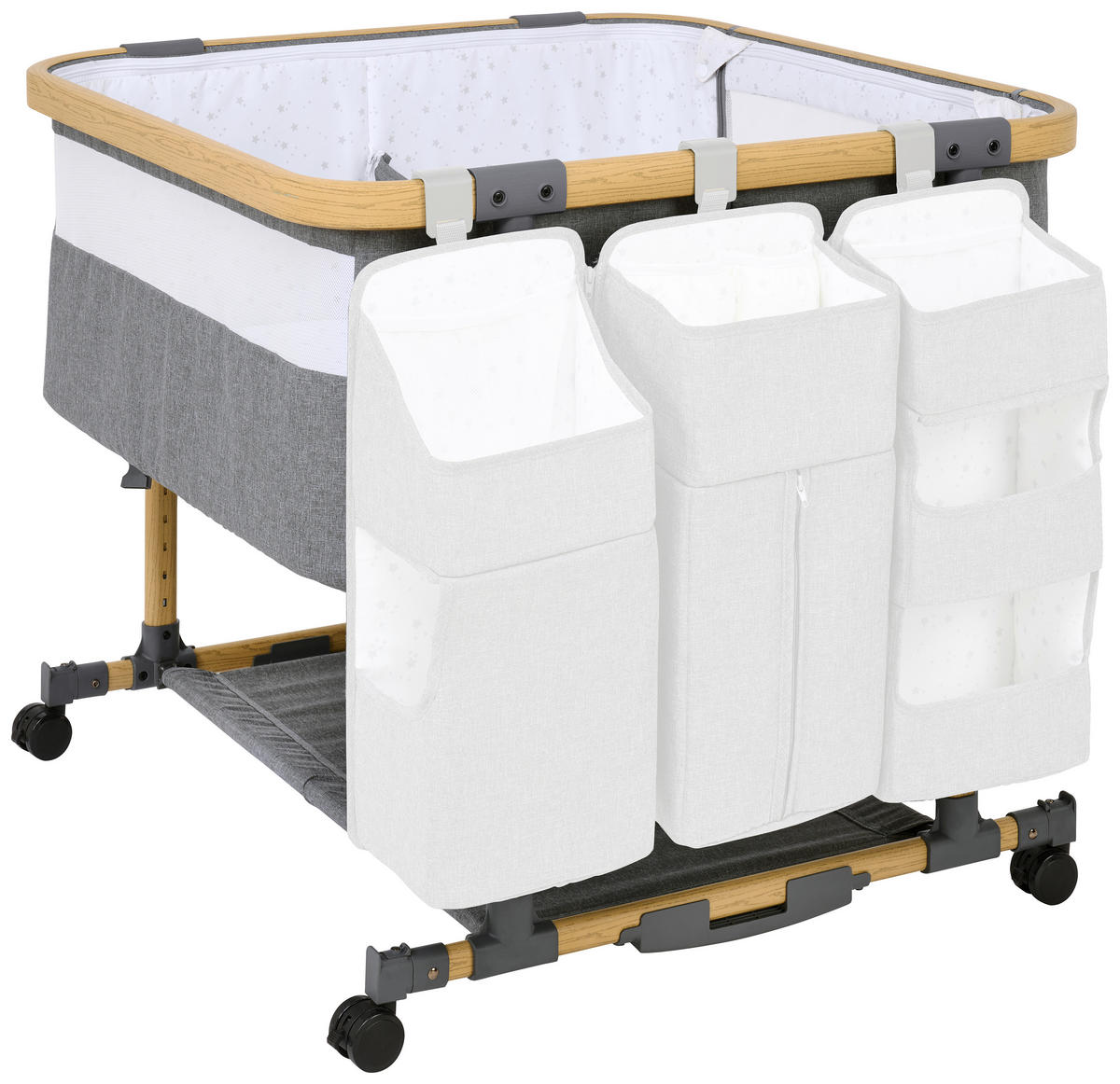BEISTELLBETT  84/84/83,2 cm  - Ecru/Weiß, Basics, Holzwerkstoff/Kunststoff (84/84/83,2cm) - Jimmylee