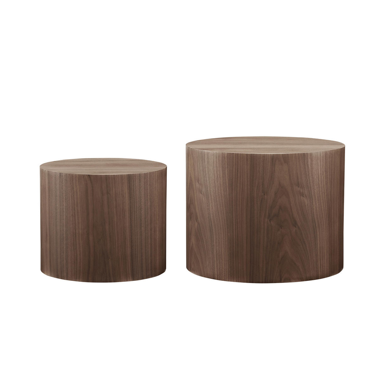 COUCHTISCHSET rund Walnussfarben  - Walnussfarben, Design, Holzwerkstoff (48-38/48-38/38-32cm) - Livetastic