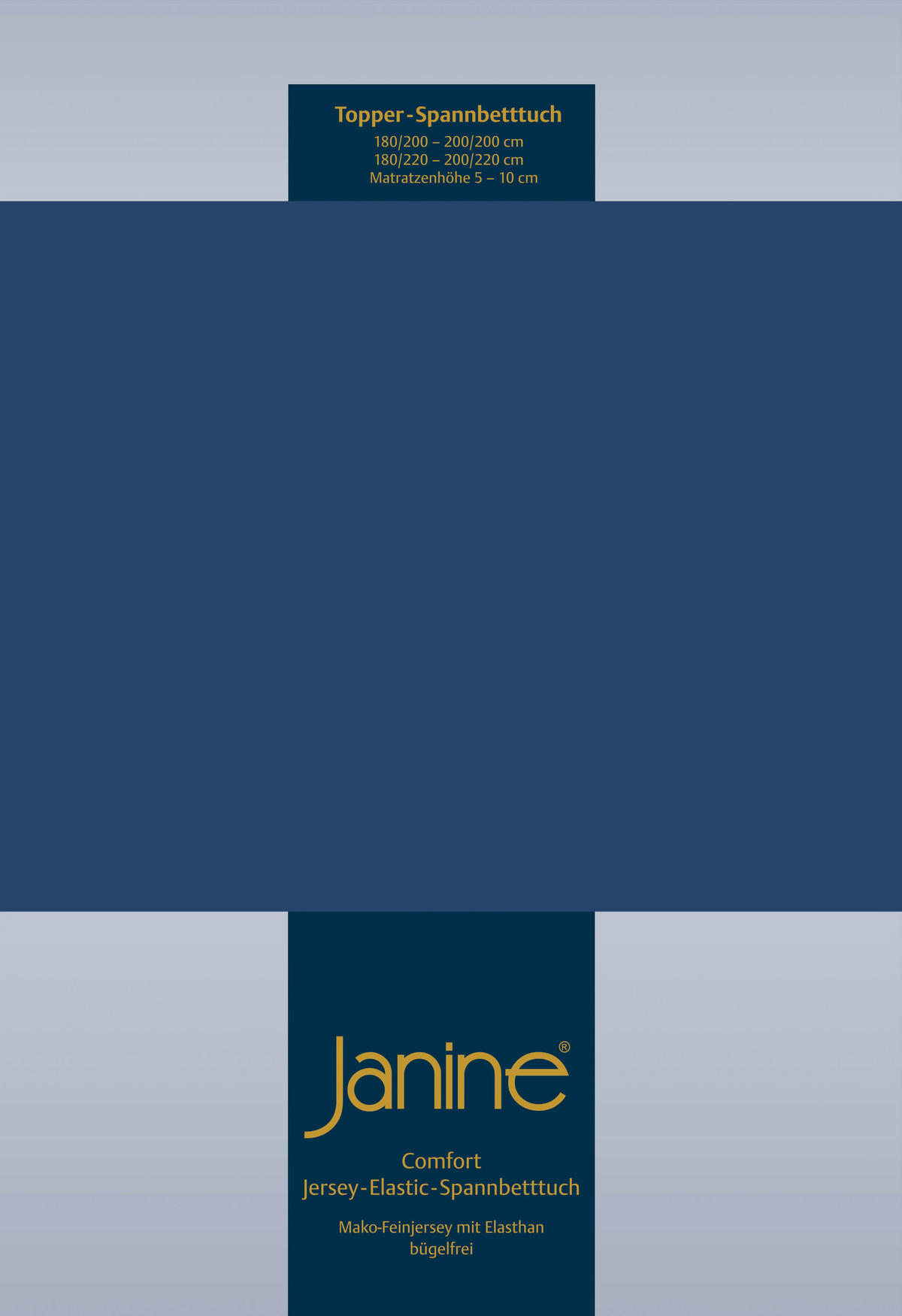 TOPPER-SPANNBETTTUCH Jersey  - Blaugrau/Dunkelblau, Basics, Textil (200/200/10cm) - Janine
