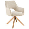 ARMLEHNSTUHL  Sitzfläche 360° drehbar, inklusive Armlehnen Cord  - Eichefarben/Creme, Design, Holz/Textil (60/85/63cm) - Hom`in