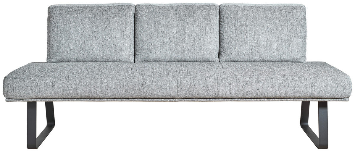 SITZBANK 224/92/78 cm  in Grau, Schwarz  - Schwarz/Grau, Design, Textil/Metall (224/92/78cm) - Dieter Knoll