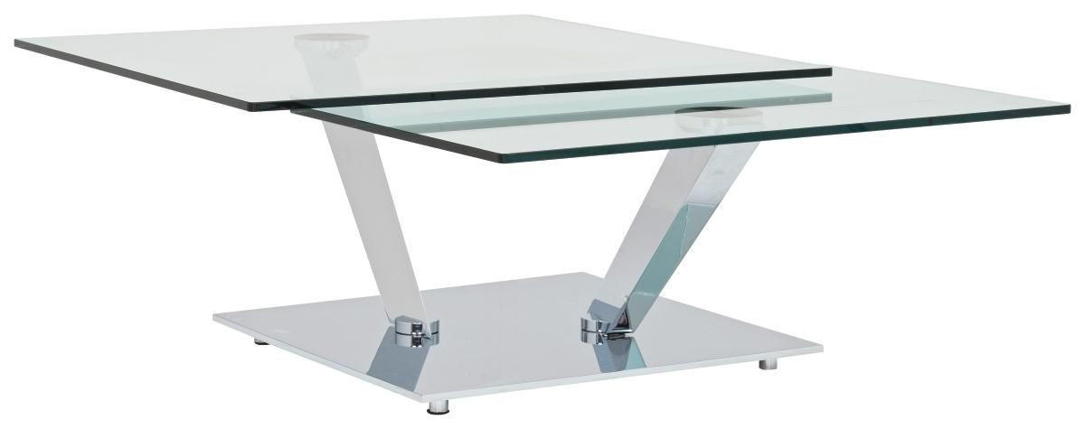COUCHTISCH in Metall, Glas 84-129/106/40 cm  - Chromfarben, Design, Glas/Metall (84-129/106/40cm)