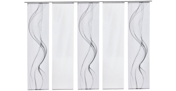 FLÄCHENVORHANG in Grau, Weiß halbtransparent - Weiß/Grau, Design, Textil (60/245cm) - Novel