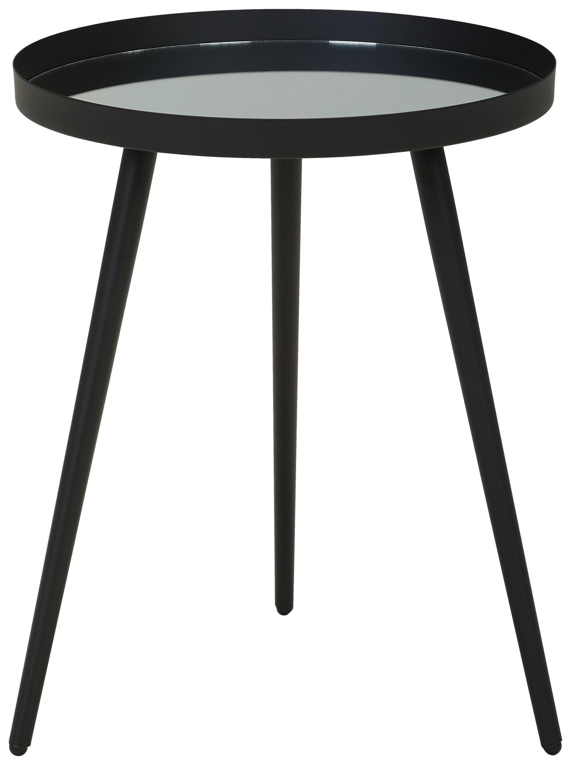 SIDOBORD i metall, glas 40/40/50,5 cm  - svart, Trend, metall/glas (40/40/50,5cm) - Carryhome