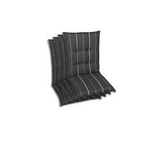 SESSELAUFLAGENSET in Anthrazit Streifen  - Anthrazit, Basics, Textil (50/7/108cm)