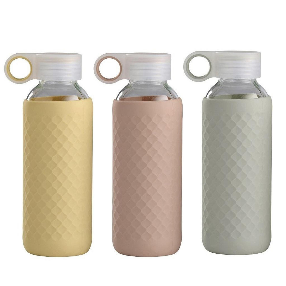 VATTENFLASKA 0.45 l  - grön/rosa, Basics, glas/plast (450ml) - Best Price