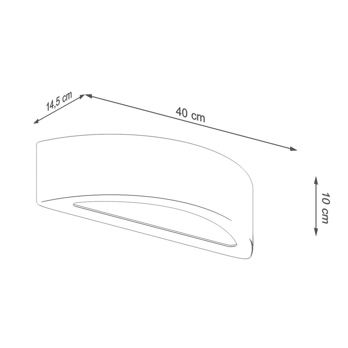WANDLEUCHTE Atena 40/14.5/10 cm   - Hellgrau, KONVENTIONELL, Stein (40/14.5/10cm)