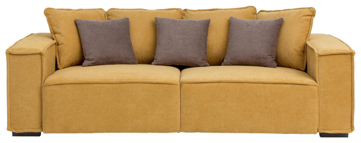 BIGSOFA in Taupe, Gelb  - Taupe/Gelb, Modern, Holz/Textil (244/62/117cm) - MID.YOU
