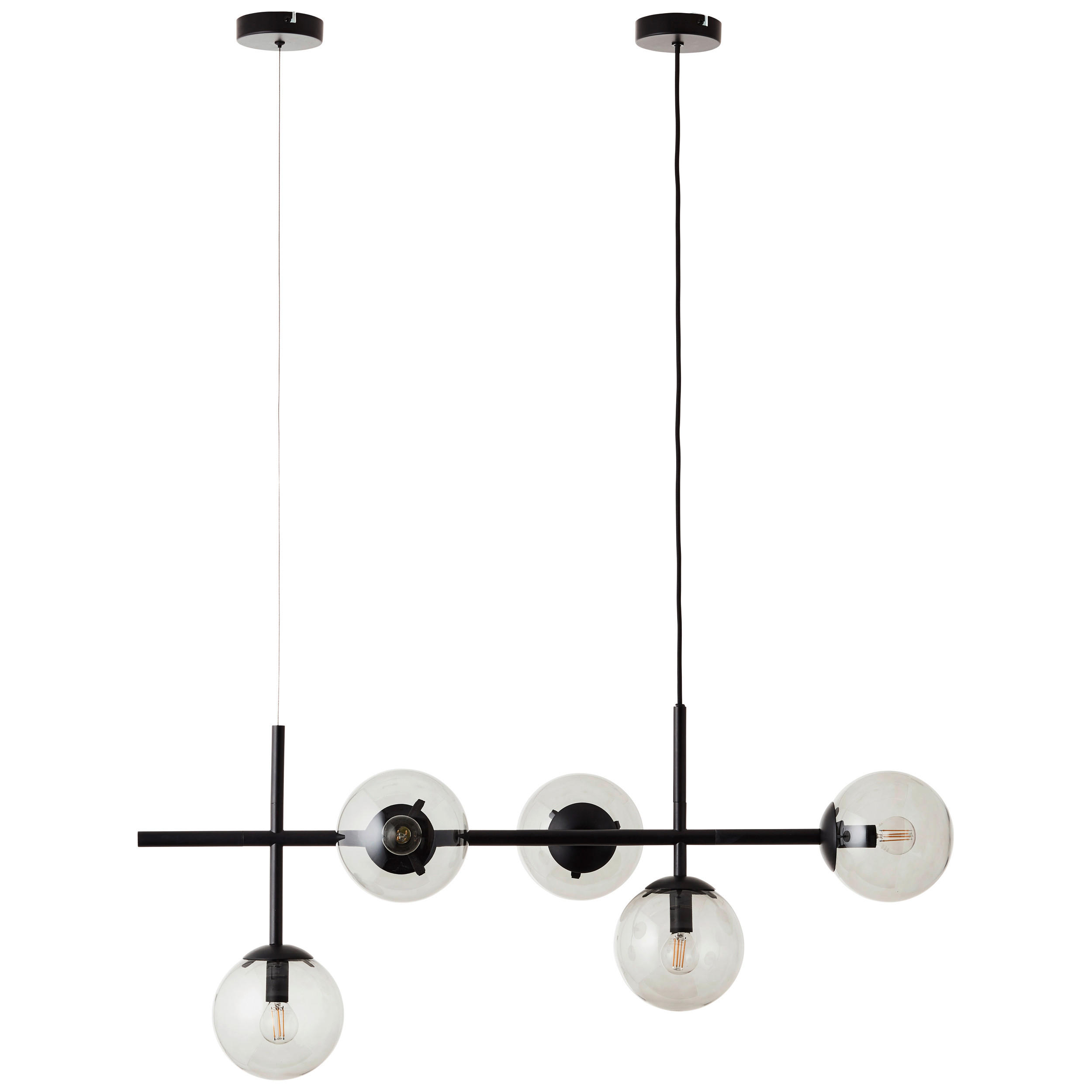 HÄNGELEUCHTE 93,3/34,5/147,5 cm  - Schwarz/Grau, Design, Glas/Metall (93,3/34,5/147,5cm) - Brilliant