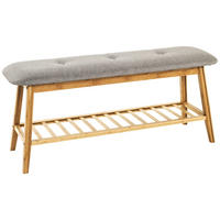SCHUHBANK Grau, Naturfarben  - Naturfarben/Grau, Holz/Textil (100/44/30cm)