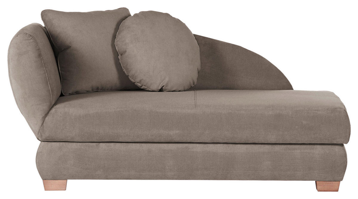 RÉCAMIERE in Mikrofaser Taupe  - Taupe/Eichefarben, Lifestyle, Holz/Textil (88/85/176cm) - Xora