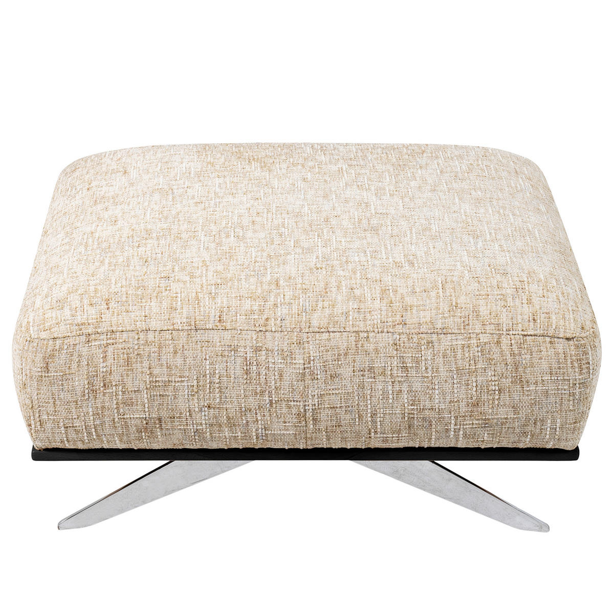 HOCKER in Textil Beige  - Chromfarben/Beige, Design, Holz/Textil (95/46/80cm) - Livetastic